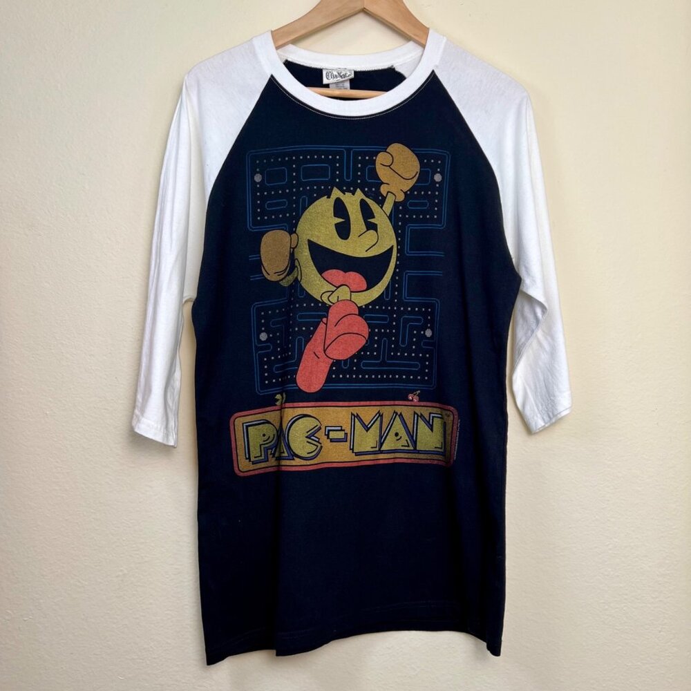 CHANGES Pac-Man 3/4 Sleeve Raglan Baseball T-Shirt Women's Size 2XL
